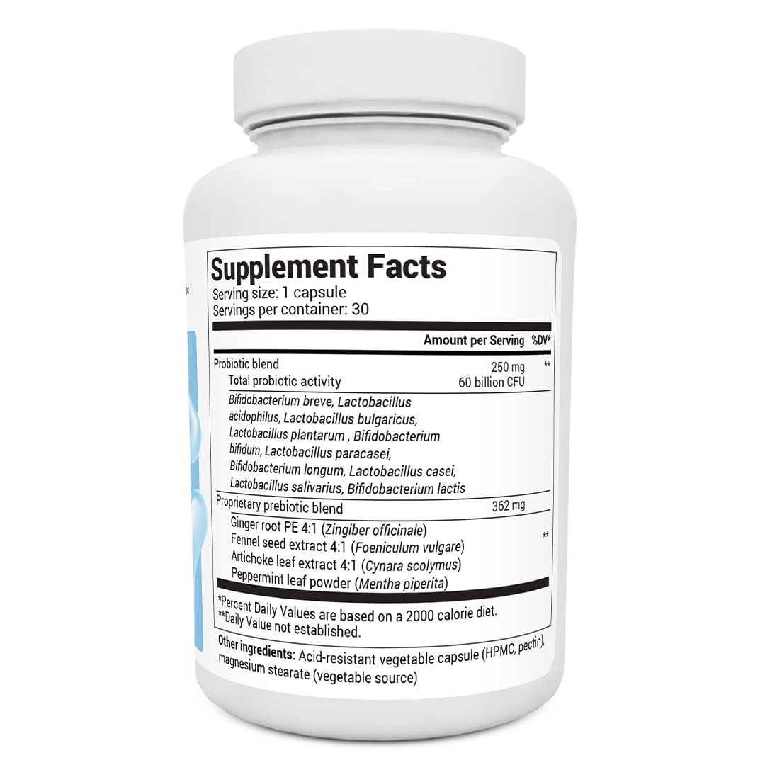 Dr. Berg 60 Billion Probiotic Supplement for Men & Women’s Gut Health – Pre and Probiotics for Digestive Health – Probiotics for Men Digestive Health - 30 Probiotic Capsules