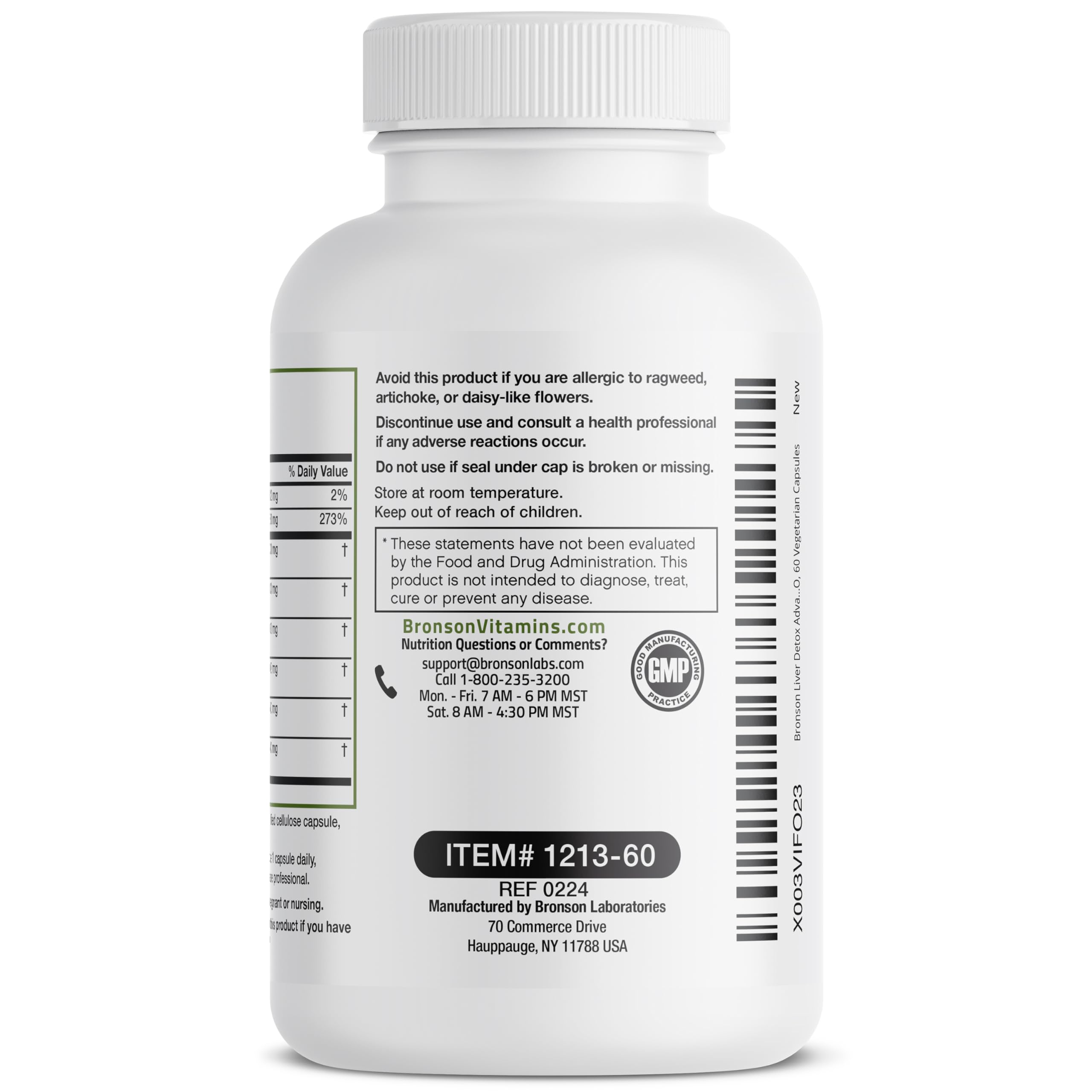 Bronson Liver Detox Advanced Detox & Cleansing Formula Supports Health Liver Function with Milk Thistle, Dandelion Root, Turmeric, Artichoke Leaf & More, Non-GMO, 60 Vegetarian Capsules