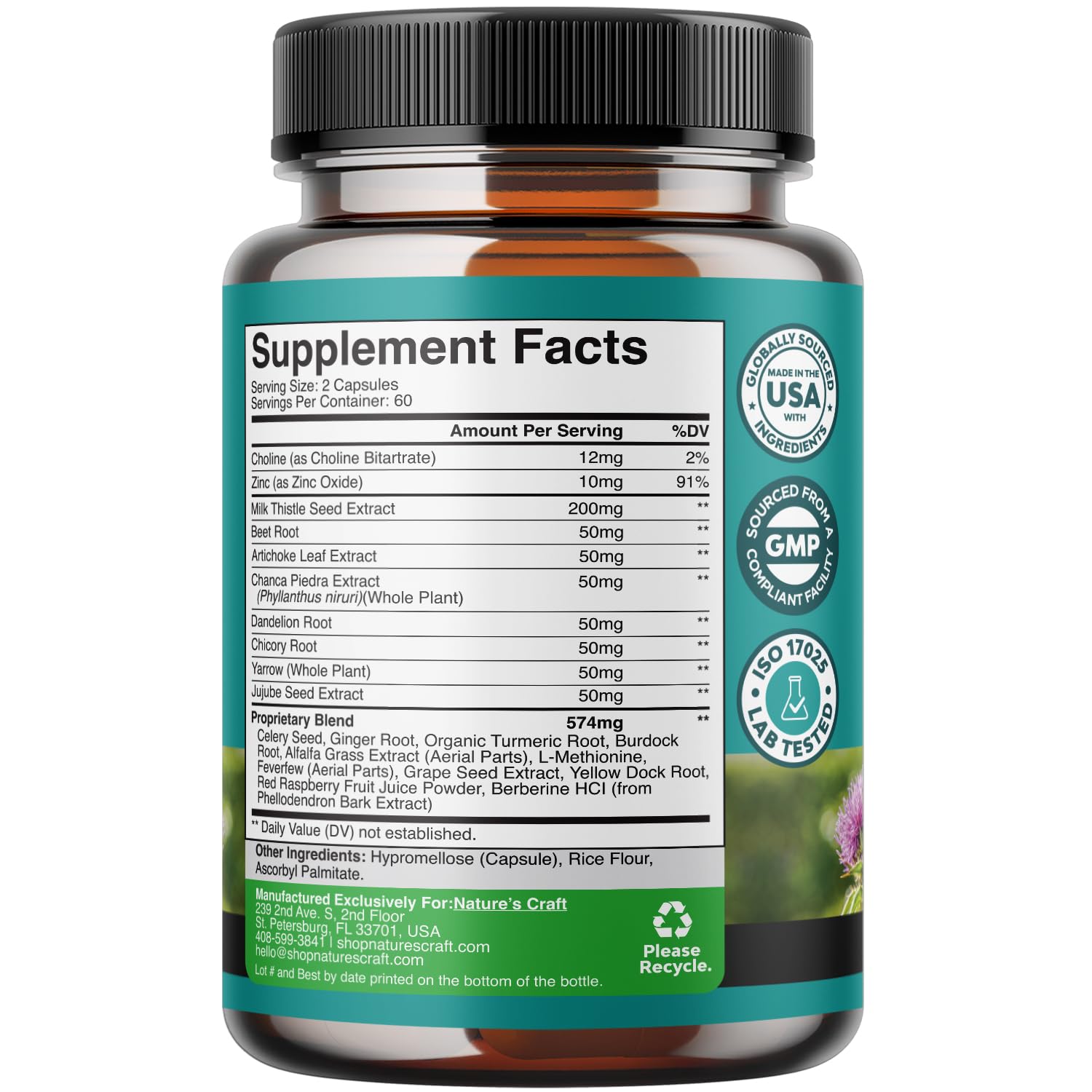 Liver Cleanse and Detox & Repair Formula - Herbal Liver Support Supplement with Milk Thistle Dandelion Root & Artichoke Extract for Liver Health - Silymarin Milk Thistle Liver Detox Capsules 120 Count